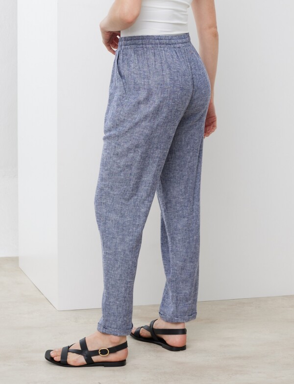 Pantalon Lino Lazo AZUL