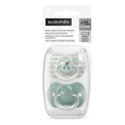 Chupete Suavinex Fisiológico Sx Pro +18m Verde 2 Uds. Chupete Suavinex Fisiológico Sx Pro +18m Verde 2 Uds.