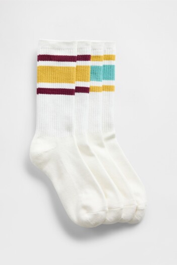 Medias Pack X2 White Multi Stripe