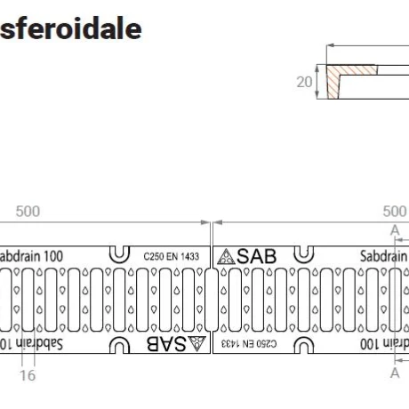 Canal de Drenaje SAB 100x100 C250