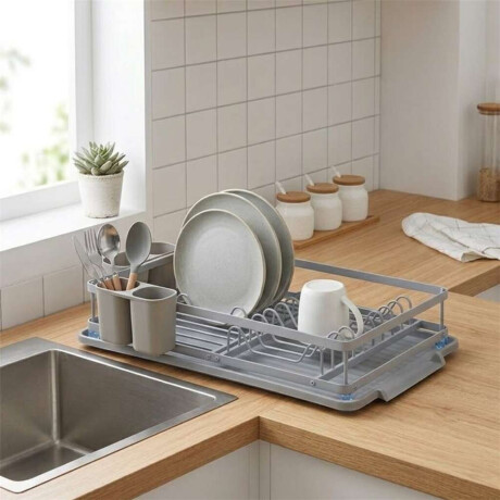 Escurridor Aluminio C/Bandeja 40X29X11.3Cm Gris