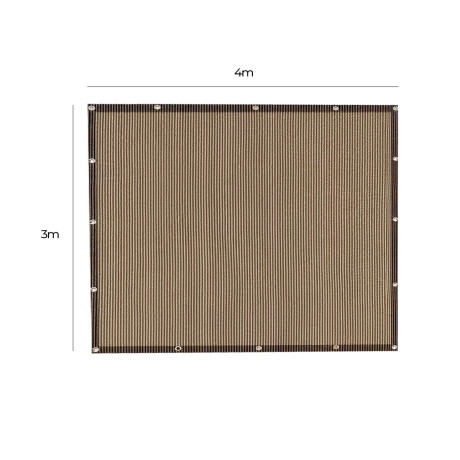 Toldo Malla Sombra Reforzada Exterior 3x4 Metros Beige