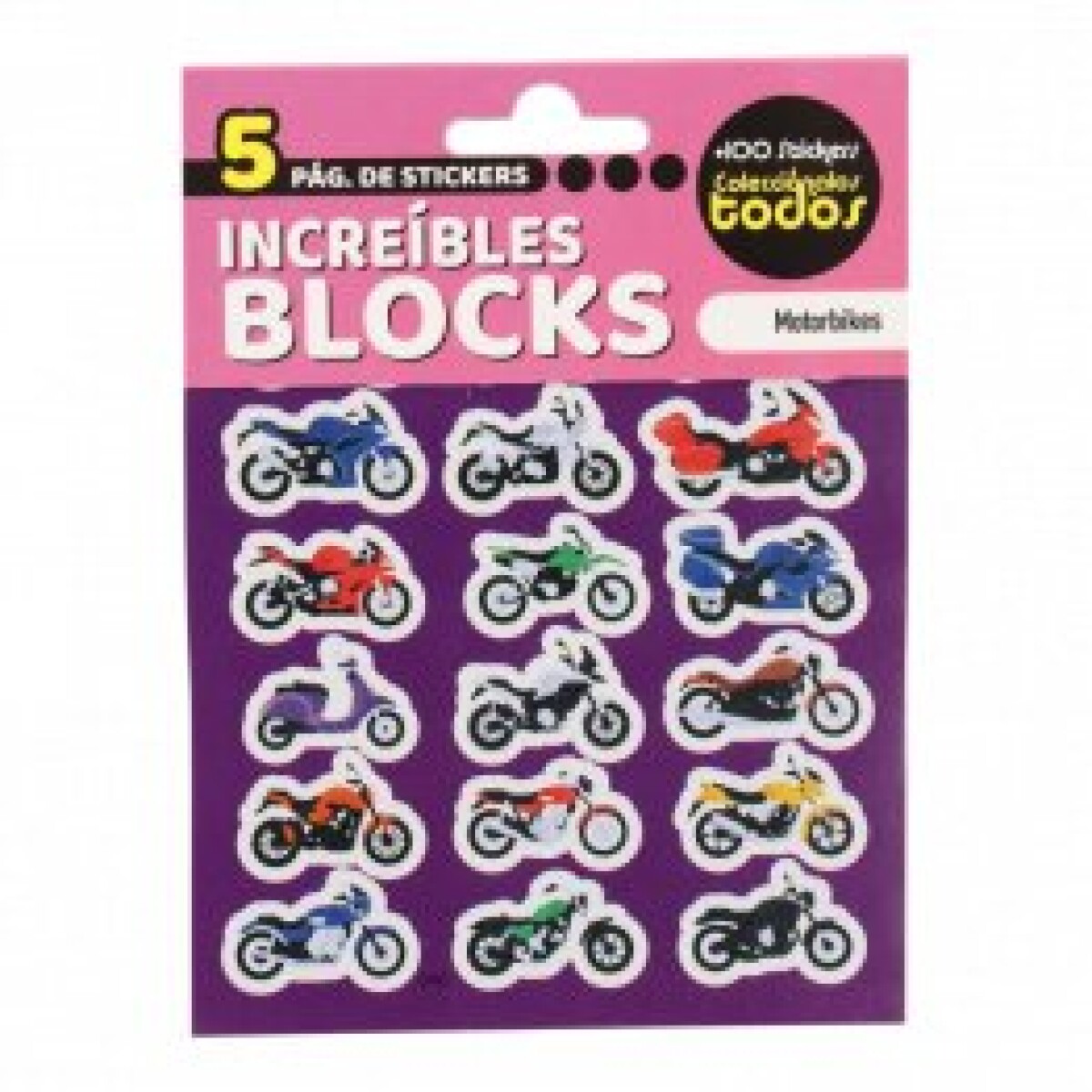 Stickers en Block de 5 Hojas - Motos 
