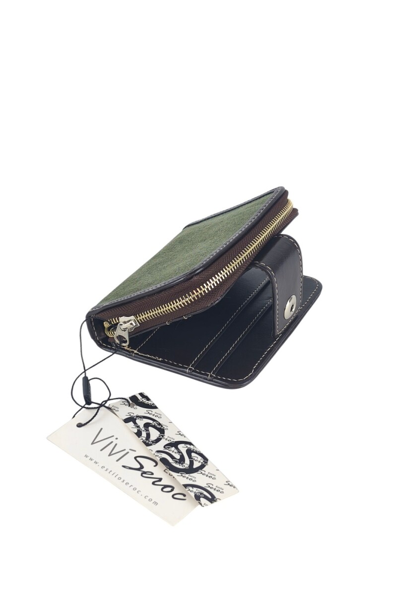 Monedero con tarjetero mediano verde