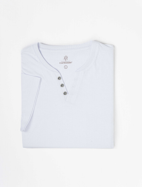 T-shirt m/c botones blanco