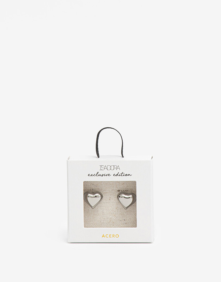 Aros Pasantes Metal Aros Pasantes De Acero Corazón - Plateado