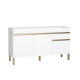 MUEBLE BAJO MESADA SIN TAPA TRES PUERTAS DE 1.50CM SERIE LINE KITS PARANA BLANCO