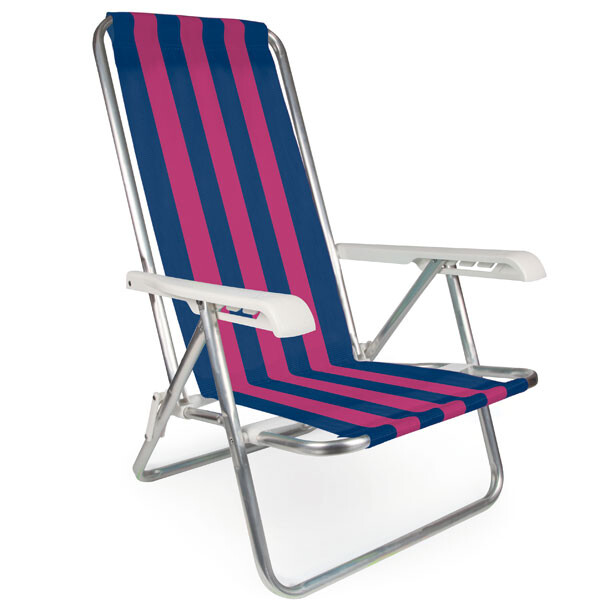 SILLA RECLINABLE 4 POSICIONES ALUMINIO AZUL
