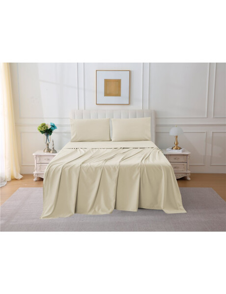 JUEGO SABANA ALGODON 300 HILOS FULL 140x190+30CM BEIGE CANNON JUEGO SABANA ALGODON 300 HILOS FULL 140x190+30CM BEIGE CANNON