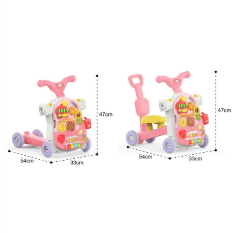 Andador Multifunción 4 En 1 Huanger He0817 Con Luces Ub ROSA