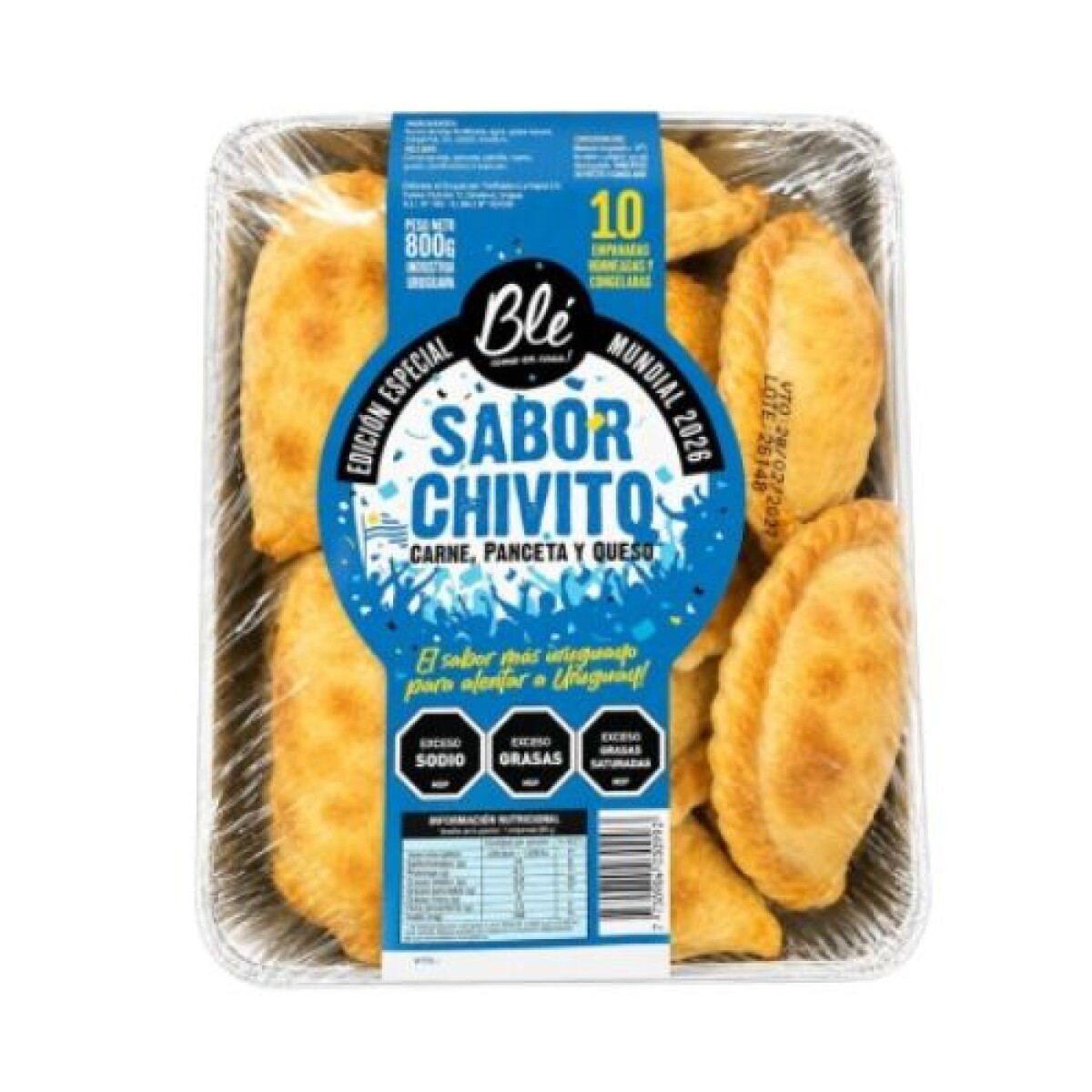 Empanadas Blé - 10 ud. - 800 g - CHIVITO - Carne, Panceta y Queso 