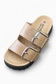 Sandalia Bettina Birky plataforma con hebilla BT101 Marron