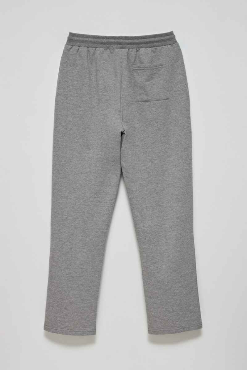 Pantalón deportivo recto Gris Claro Melange