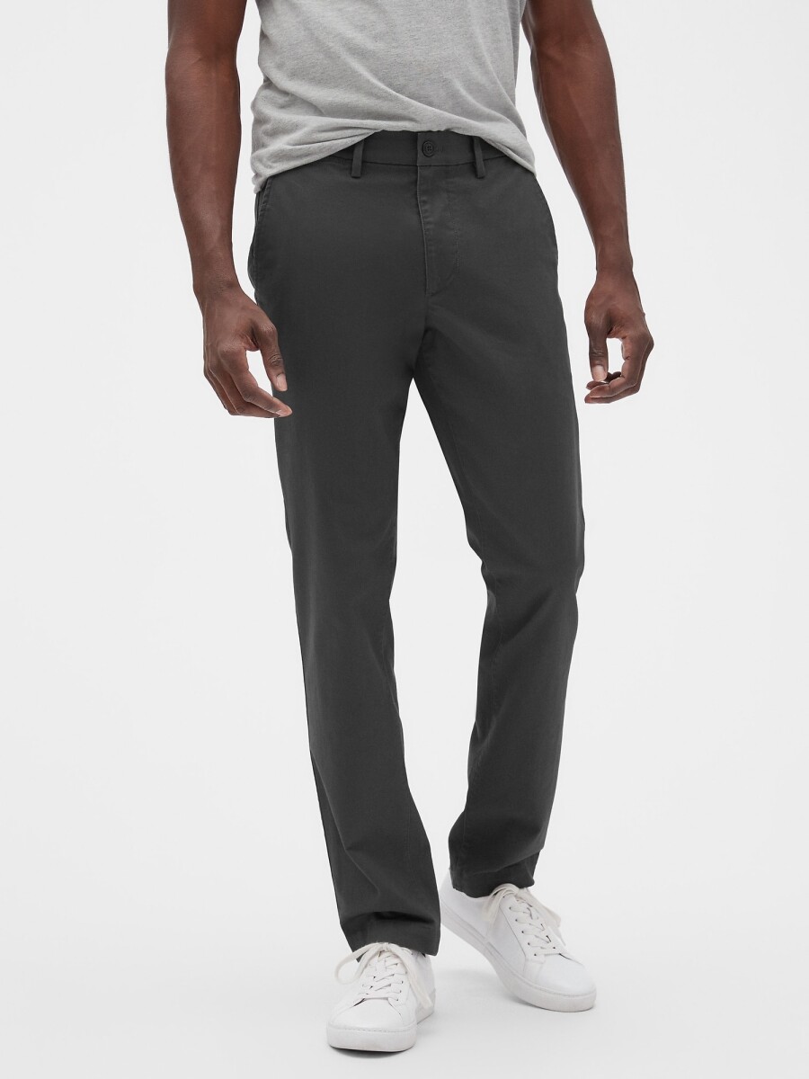 Pantalón Essential Khaki Slim Hombre - Soft Black 