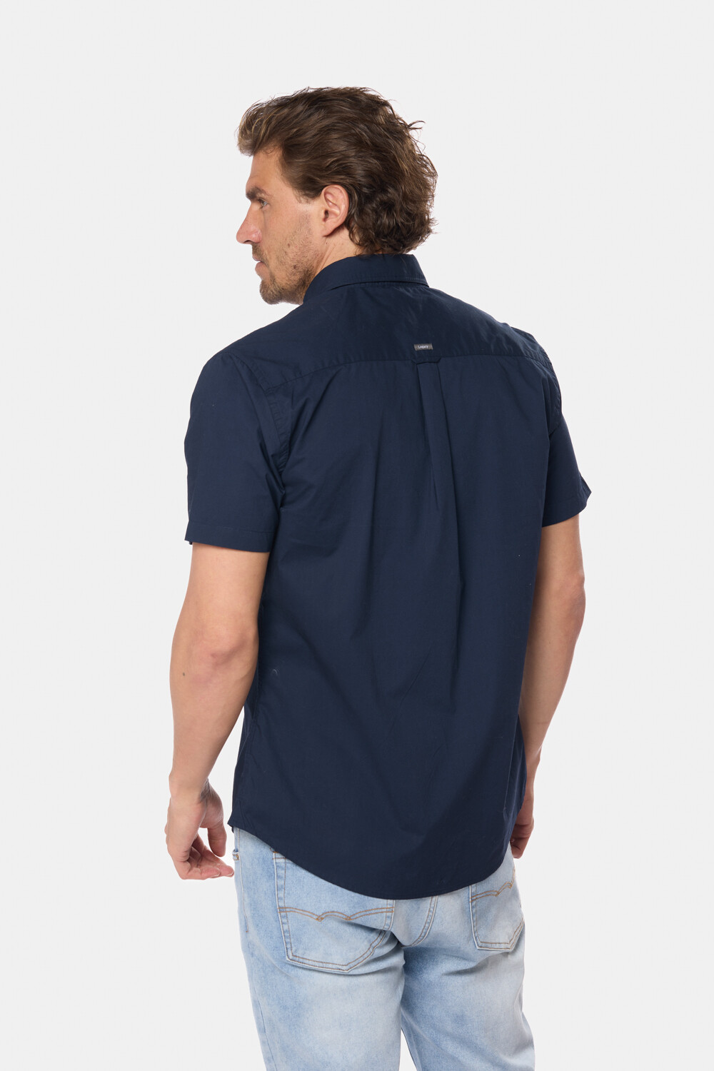 CAMISA LISA DE ALGODÓN Azul