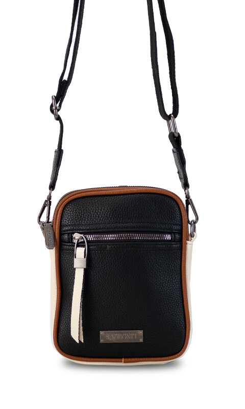 PHONEBAG / PORTA CELULAR GIONA NEGRO MANTECA Y HABANO