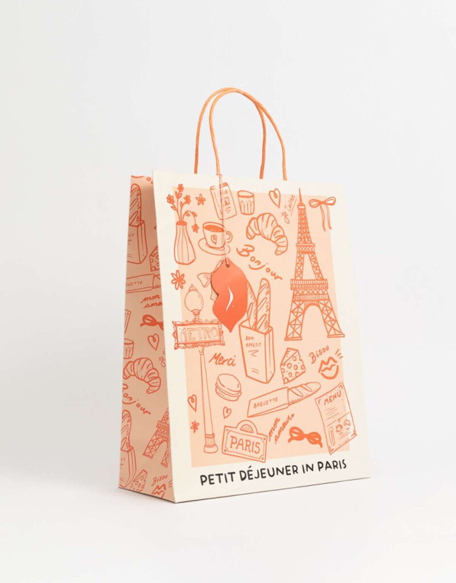 Bolsa De Regalo Estampada - Rosa Claro 