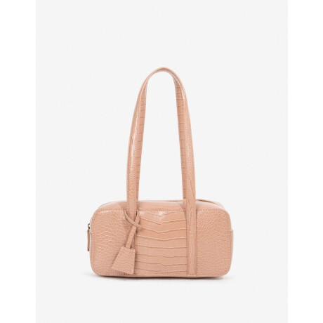 Cartera City Efecto Croco Rosa Claro