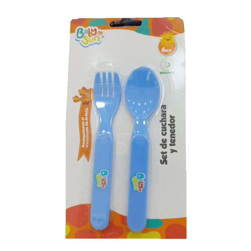 BABYSUN CUCHARA Y TENEDOR AZUL COD8711