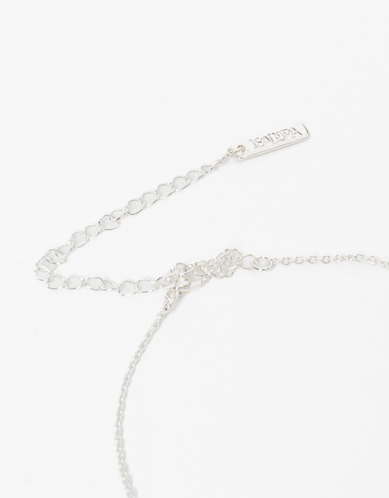 Cadena Corta con Dije Strass Collar Con Dije Cubic Zirconia - Plateado
