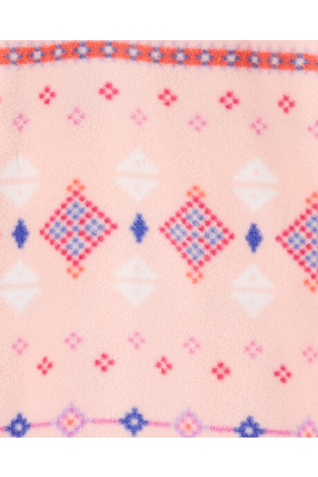 Pijama una pieza de micropolar, con pie, rosado, diseño fair isle. Talles 12-24M Pijama una pieza de micropolar, con pie, rosado, diseño fair isle. Talles 12-24M