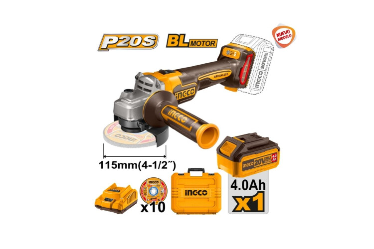 SET AMOLADORA 20V BL + BATERIA 4 AH + VALIJA SET AMOLADORA 20V BL + BATERIA 4 AH + VALIJA