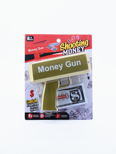 PISTOLA LANZA BILLETES DORADO