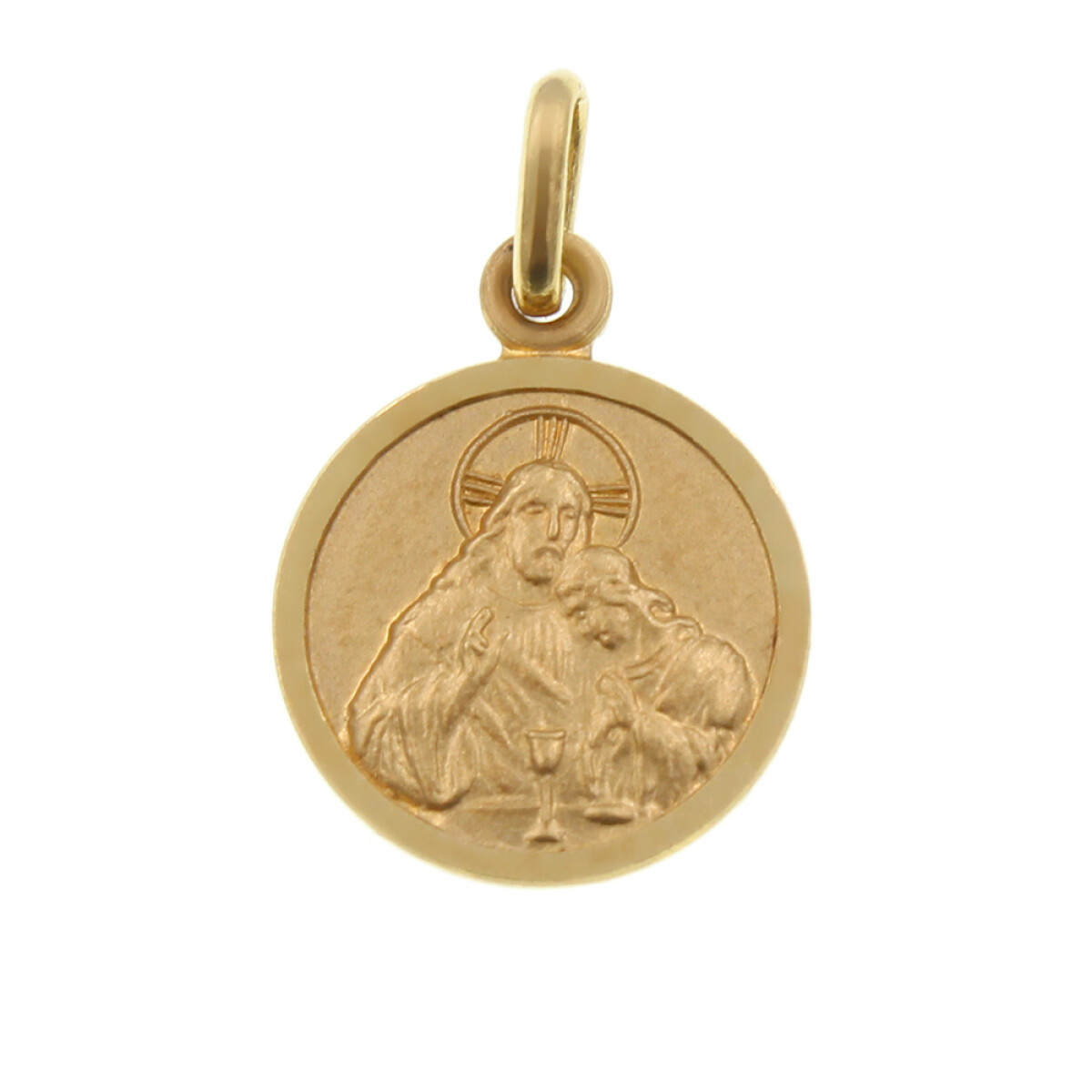 Medalla religiosa de oro amarillo 18k - La Comunión 