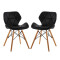 Set X2 Silla Victoria Eames acolchonada NEGRO