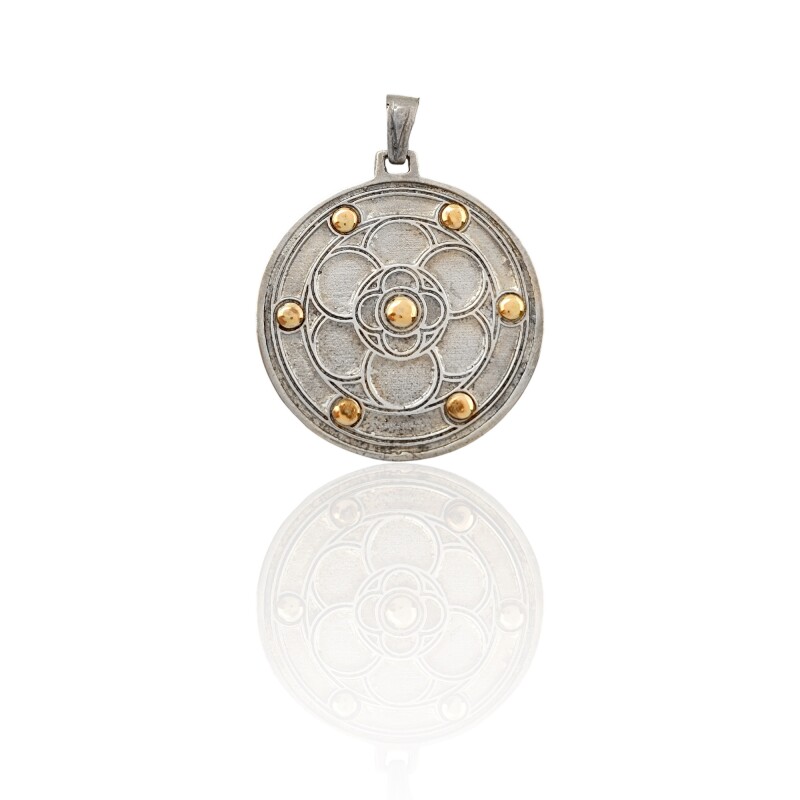 Dije Colgante Flor-Plata 925 y Oro-Sin Piedra-CP5127 sinpiedra