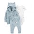 Conjunto Primera Muda Terry 3 piezas . CELESTE OSO CLASICO