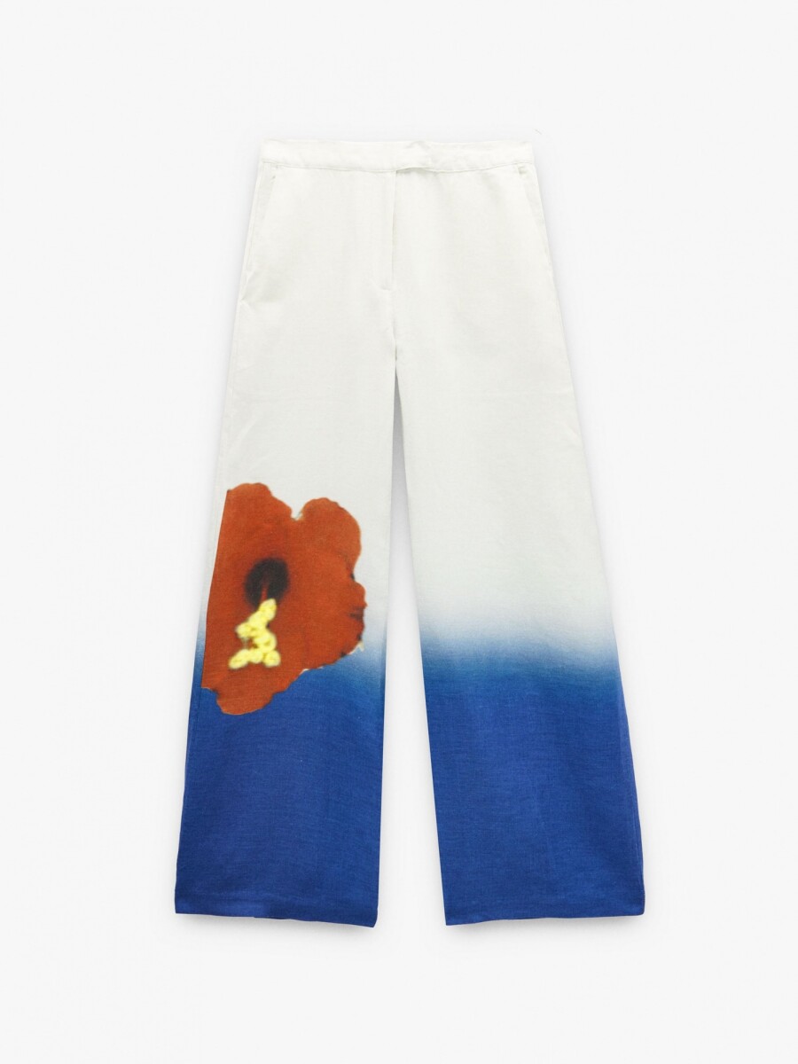 Pantalón Estampado 100% Lino multicolor