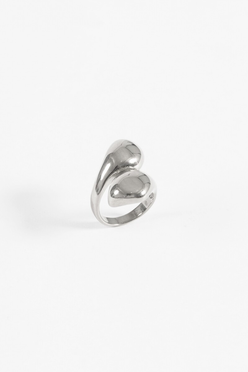 Anillo acero bold plateado