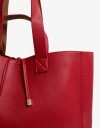 Shopper Shopper Reversible Con Doble Asa De Mano Y Hombro. - Rojo Cereza
