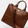 Cartera de Mano Carpi En Cuero Graneado Tabaco