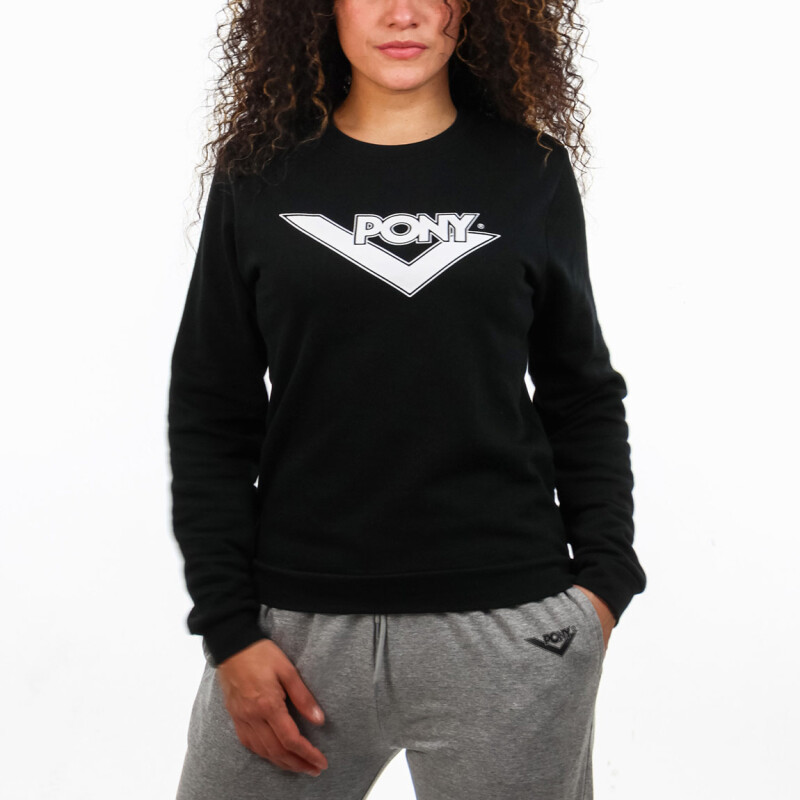 PONY MUJER BUZO CUELLO REDONDO - NEGRO Negro