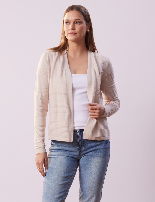Cardigan Det Ribs BEIGE