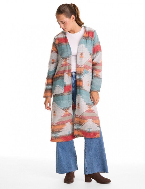 Cardigan Con Capucha MULTI/PETROLEO