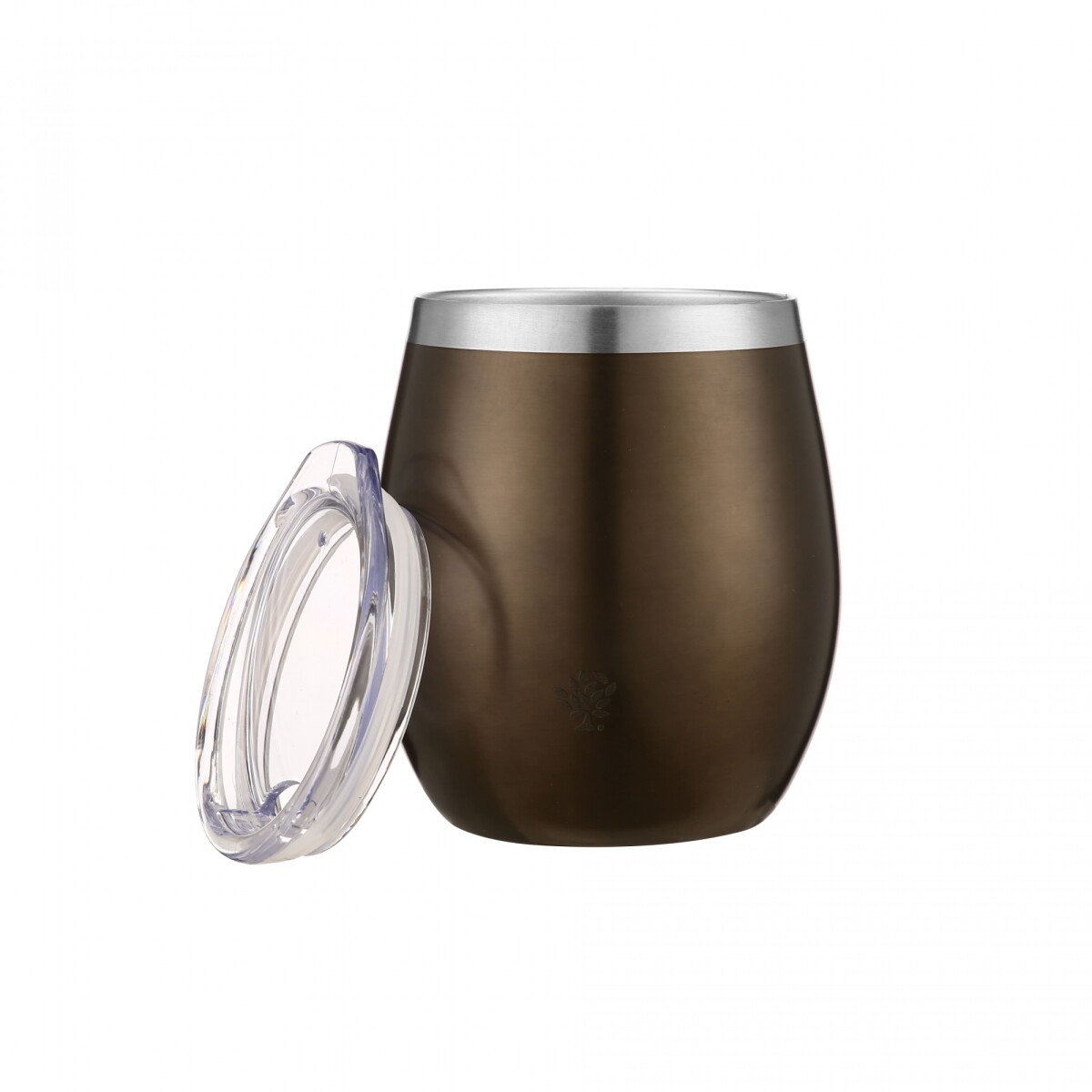 Mate Acero Inox. con Tapa - Marron Metalizado 