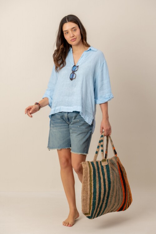 Bolso Cornelia Rayas verdes y naranjas