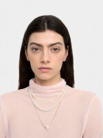 Set De Collares Cortos Con Perlas blanco