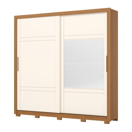 ROPERO SINTRA 2 PUERTAS 4 CAJONES INTERNOS CON ESPEJO GUARDARROPA CLOSET ARMARIO OFF WHITE