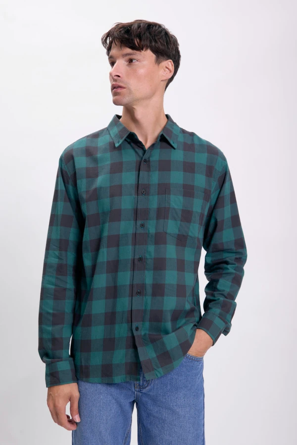Camisa cuadros Verde Petroleo