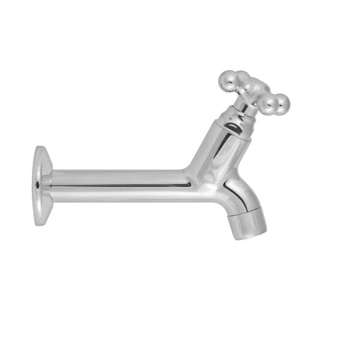 Grifería de lavatorio de agua fría de pared larga cromado Grifería De Lavatorio De Agua Fría De Pared Larga Cromado