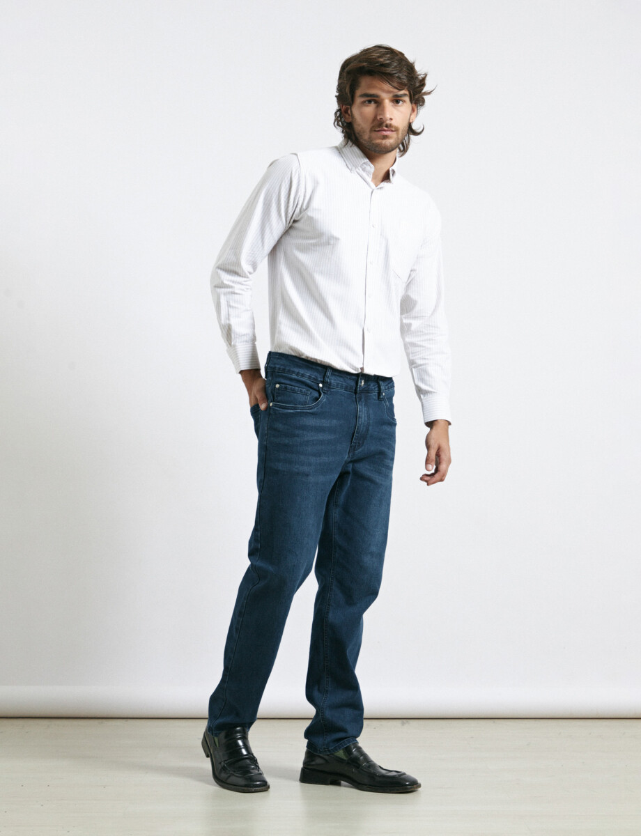 012684 CAMISA HARRY Beige/blanco