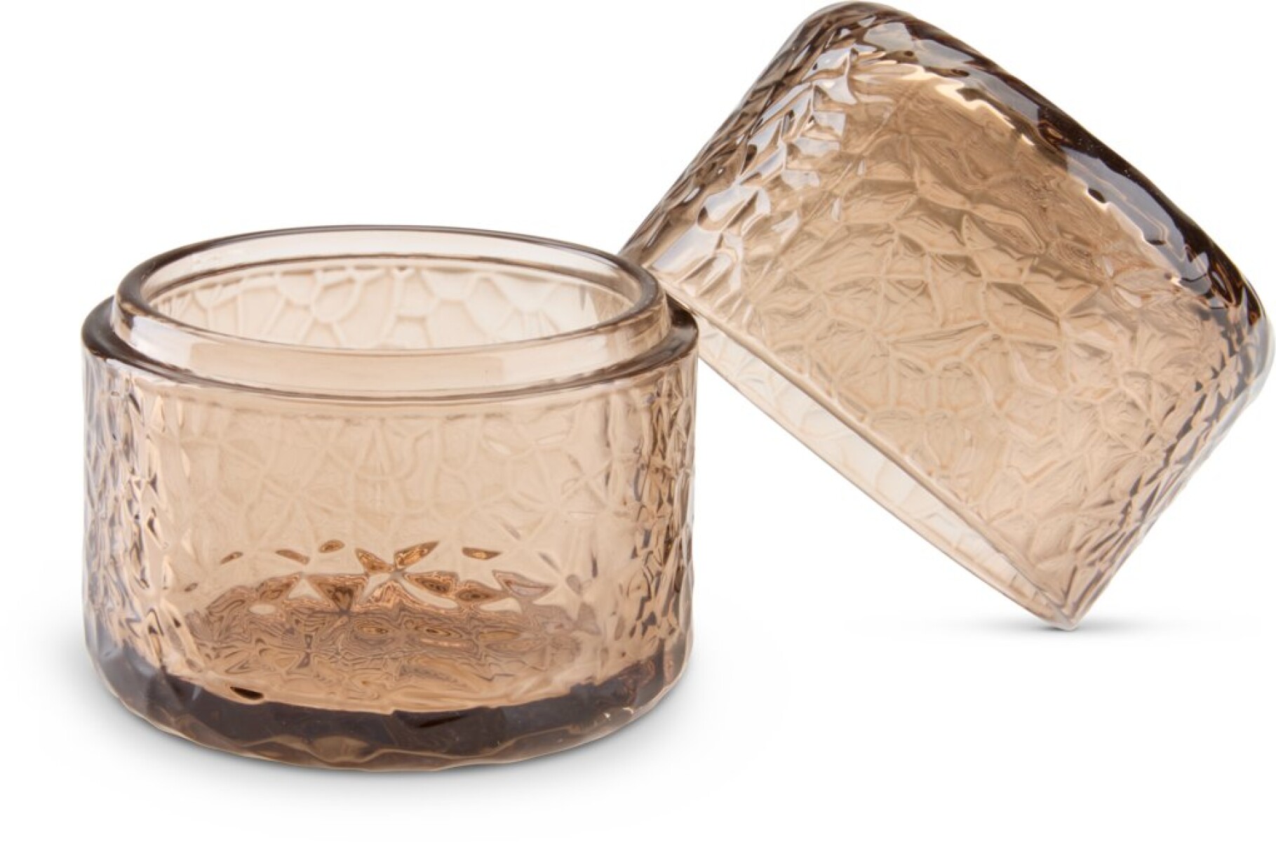 Tarro de almacenaje GENEVAD Ø8xH10 cm vidrio marró 