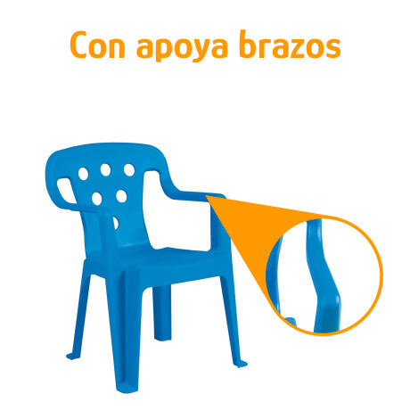 Silla Infantil Apoya Brazos 40kg Polipropileno Protección UV Azul