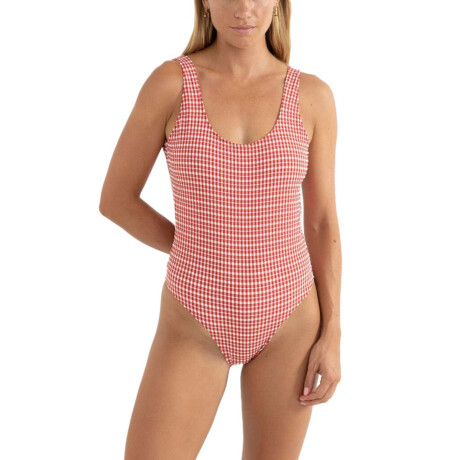 Malla Rhythm Lola Check Scoop Neck Naranja