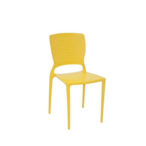 Silla apilable amarilla SAFIRA con respaldo calado TD0580