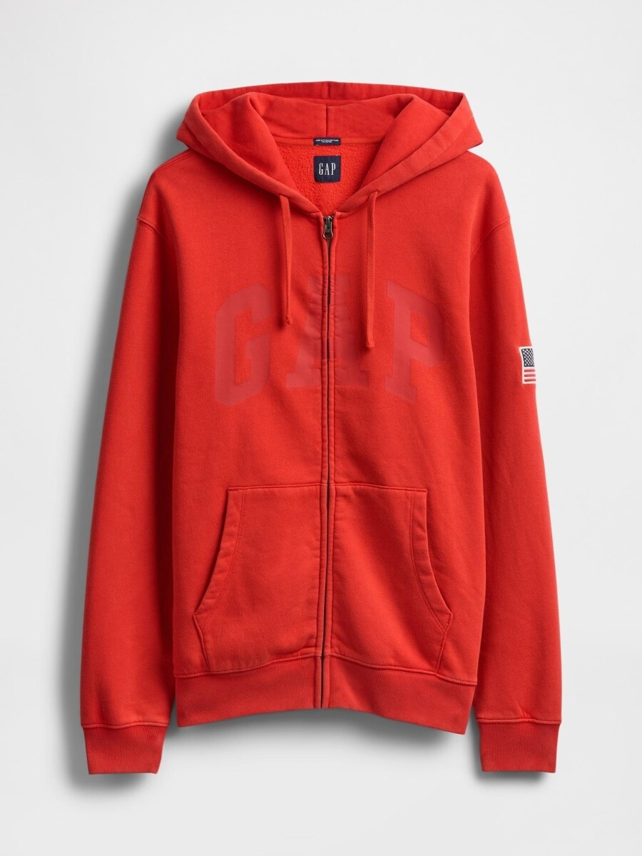 Canguro Con Cierre Logo Gap Hombre - Tomato 